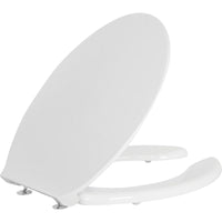 Abattant WC Elida en thermoplastique blanc, avec ouverture, sans fermeture douce, L x H x P :380x30x450mm
