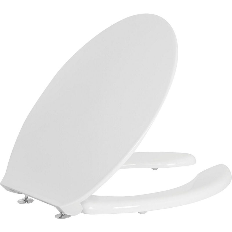 Abattant WC Elida en thermoplastique blanc, avec ouverture, sans fermeture douce, L x H x P :380x30x450mm