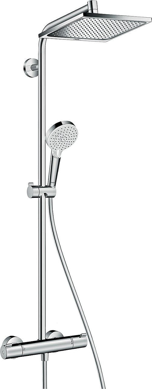 Hansgrohe Crometta E240 EcoSmart Brausesäule mit Thermostat, chrom, 240x240mm