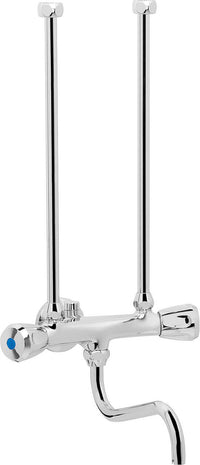 Mitigeur d'évier à deux poignées KWC, basse pression, saillie 160 mm, chrome