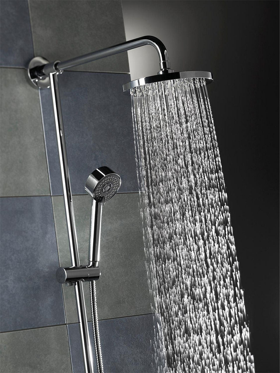 Alpha 300 Shower Column with Hand Shower and Ø 200 mm Chrome Shower Head