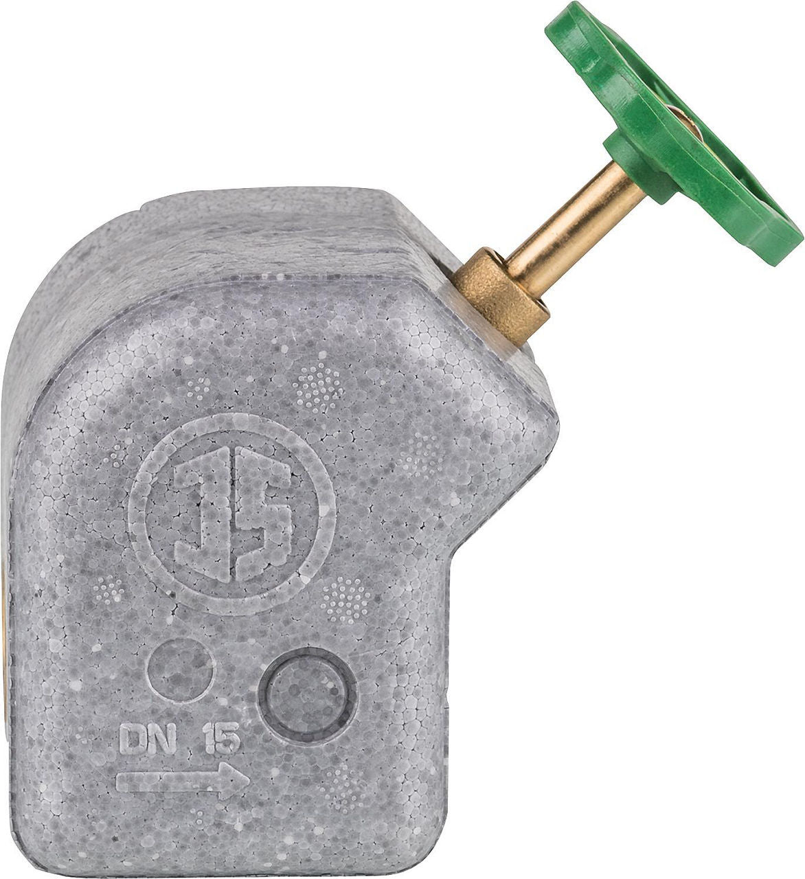 Vanne à passage direct KFR avec coque isolante, tige montante, avec vidange (1/2")