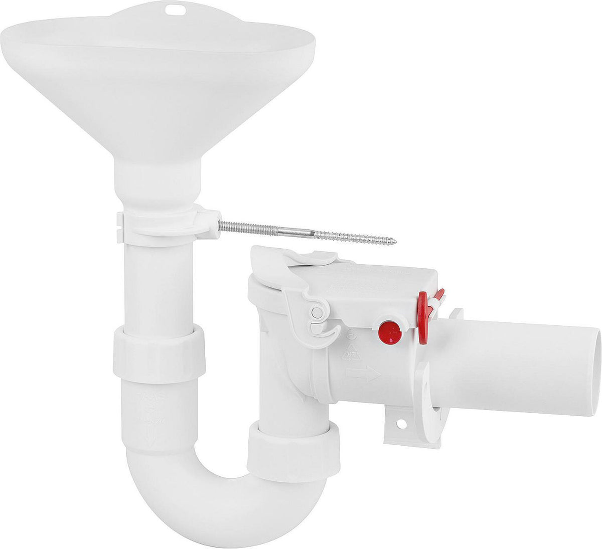 Double clapet anti-retour DN50 avec siphon entonnoir et fermeture de secours