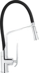 Mitigeur d'évier Bureo douchette extractible saillie 210 mm chromé flexible noir