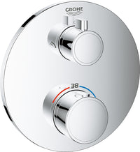 Thermostatique douche encastré Grohe Grohtherm 2 sorties chromé Ø 158 mm