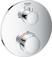 Thermostatique bain-douche encastré Grohe Grohtherm chromé rosace Ø 158 mm