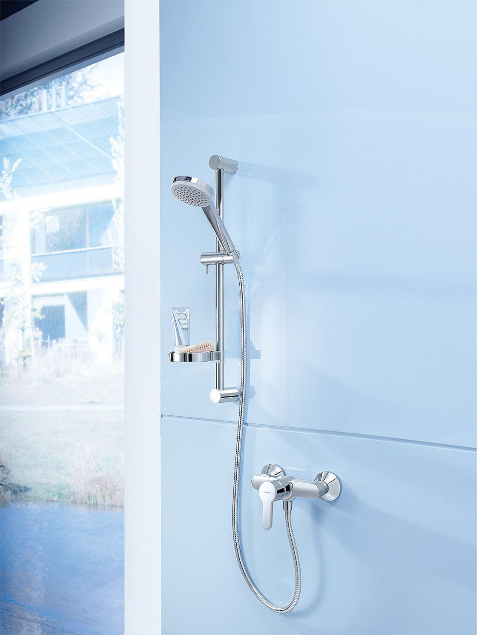 Mitigeur douche apparent Hansa Hansaprimo saillie 153 mm chromé