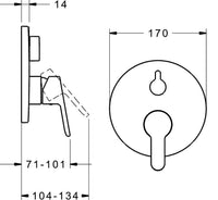 Mitigeur bain/douche encastré Hansa Hansaprimo rosace Ø 170 mm chromé