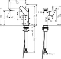 Mitigeur de lavabo Hansgrohe Talis E saillie 141 mm chromé