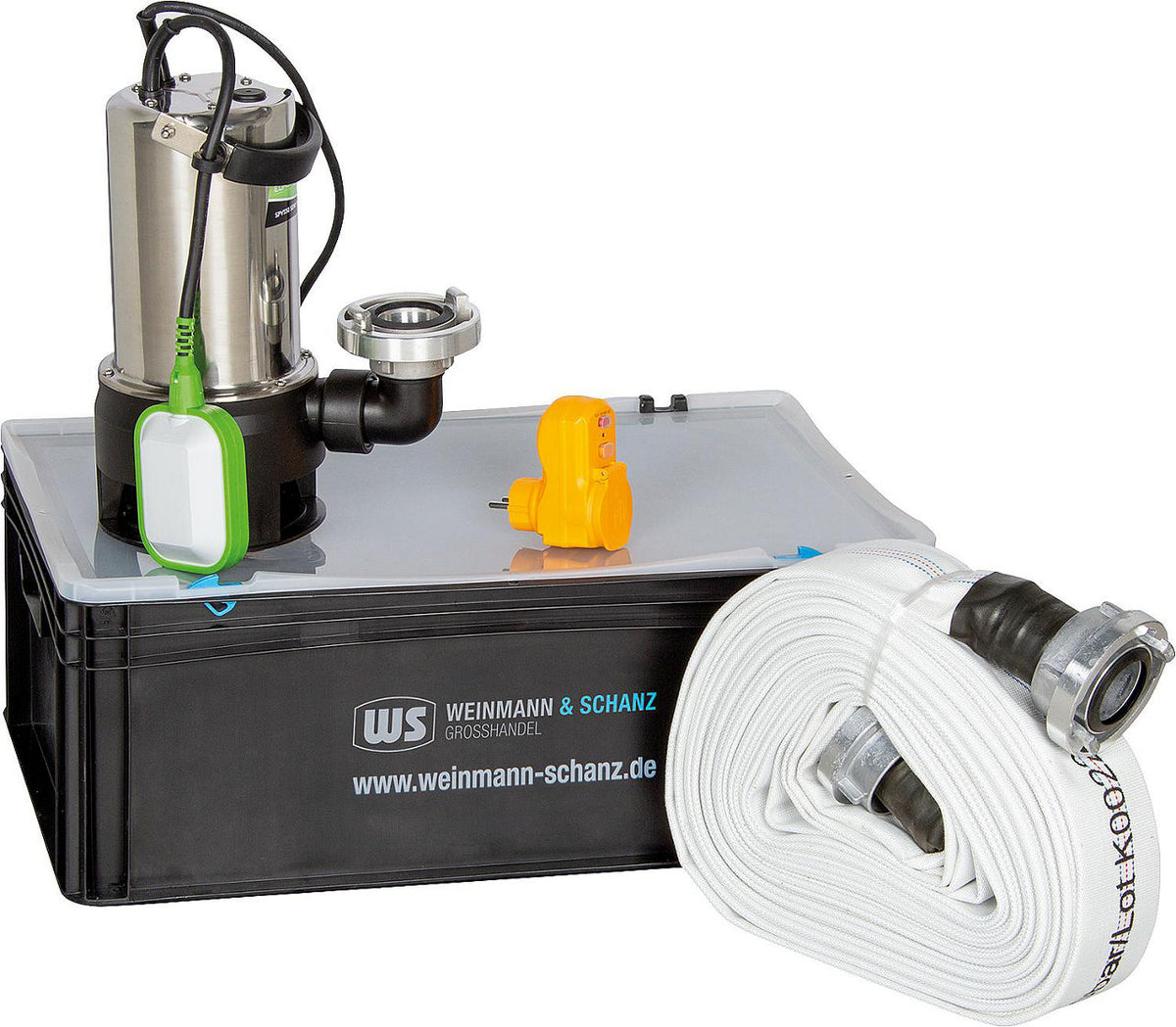 Coffret anti-inondation WS avec pompe inox et tuyau 20 m