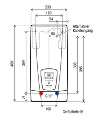 Großer Durchlauferhitzer Clage DEX Next 18-27 kW, 400 V