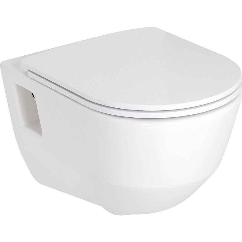 Pack combiné Laufen PRO WC suspendu à fond creux sans bride de rinçage, avec ouverten fixationsnischen + Abattant WC softclose, démontable