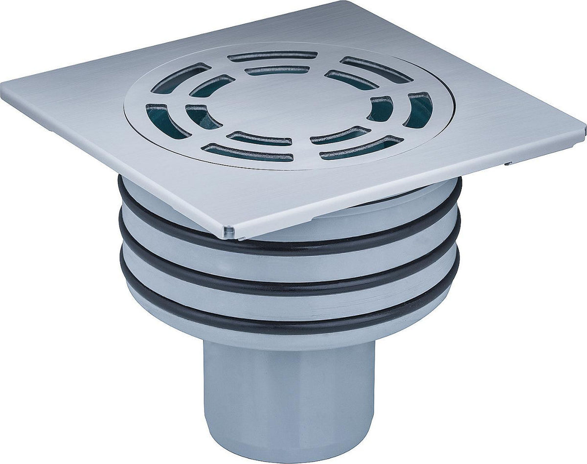 Siphon de sol vertical DN50/100 avec couvercle 120 x 120 mm