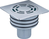 Siphon de sol vertical DN50/100 avec couvercle 120 x 120 mm
