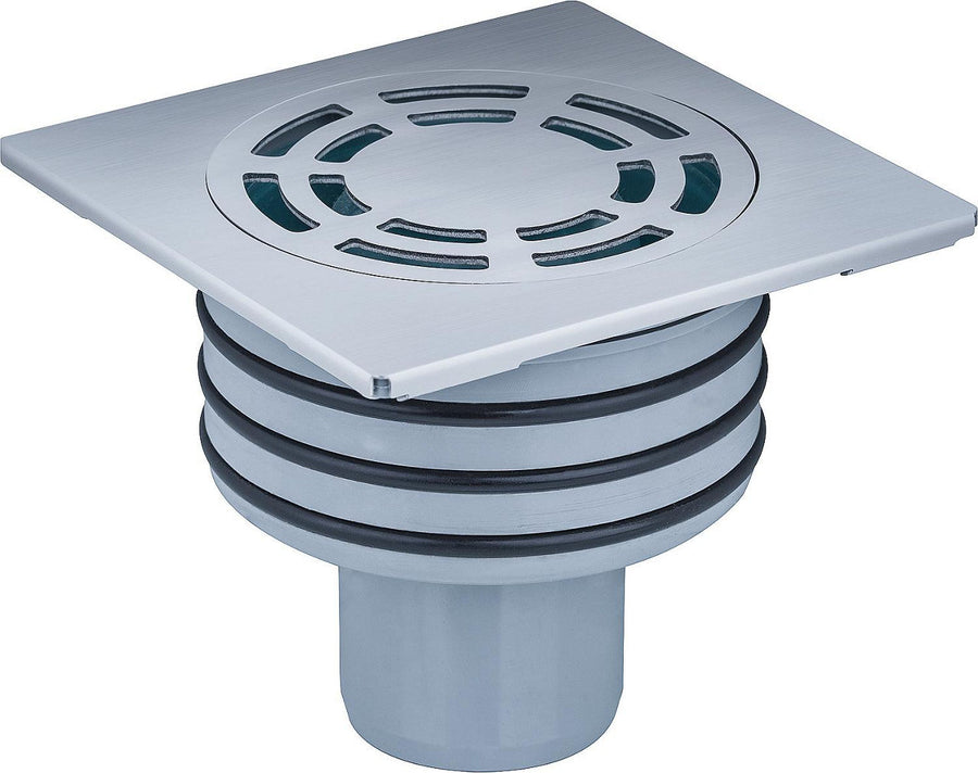 Siphon de sol vertical DN50/100 avec couvercle 120 x 120 mm