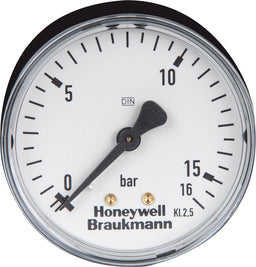 Manomètre 0-16 bar DN8 (1/4"), vertical, Ø 63 mm, pour station d'eau domestique