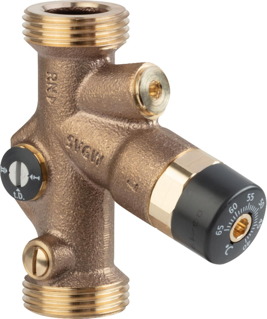 Vanne de régulation de circulation thermostatique Viega, à joint plat, agrément DVGW