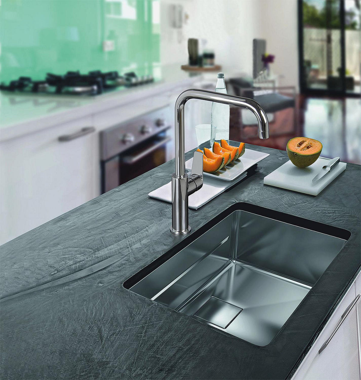 Mitigeur d'évier Gastona bec orientable saillie 235 mm chromé
