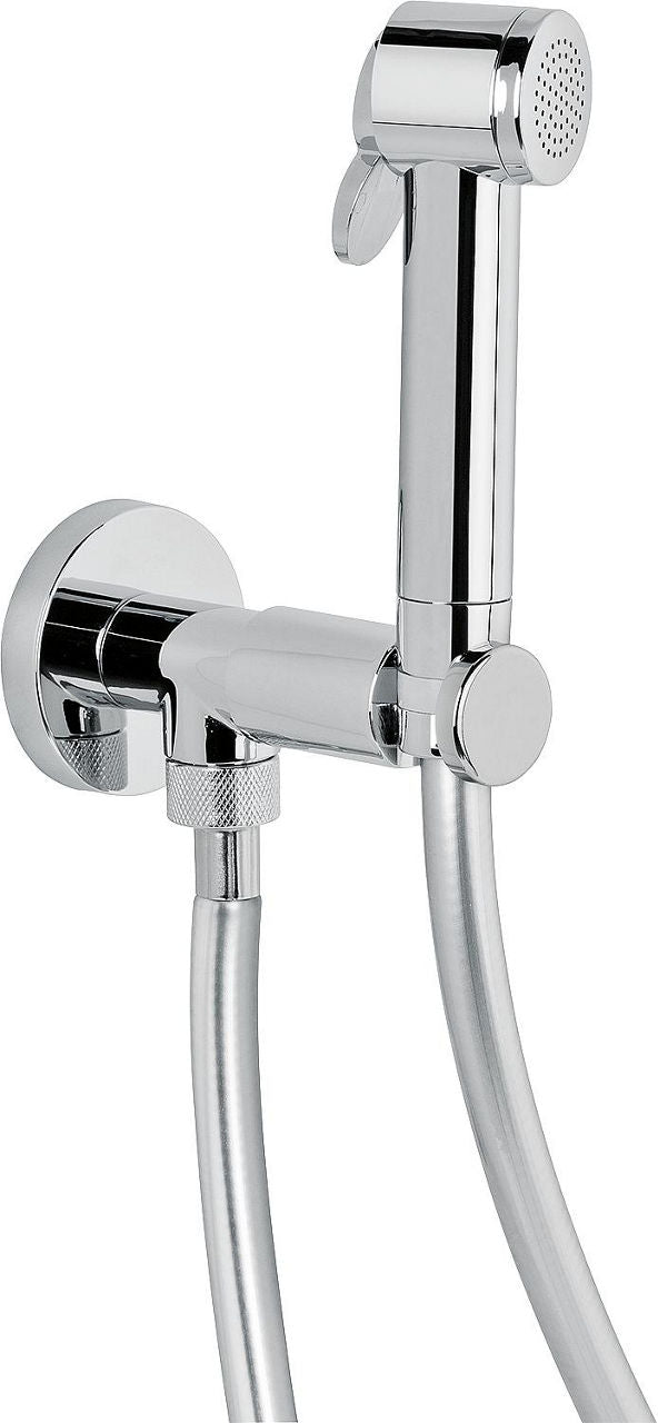 Kit de douche intime Alfios avec douchette, flexible de douche et support de douchette, chrome