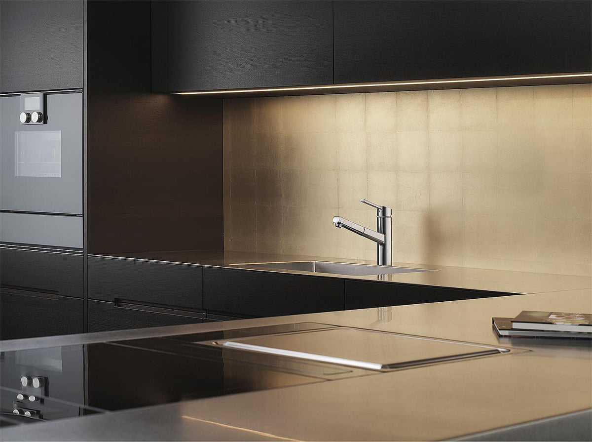 Mitigeur d'évier KWC Luna E bec extractible saillie 235 mm inox brossé