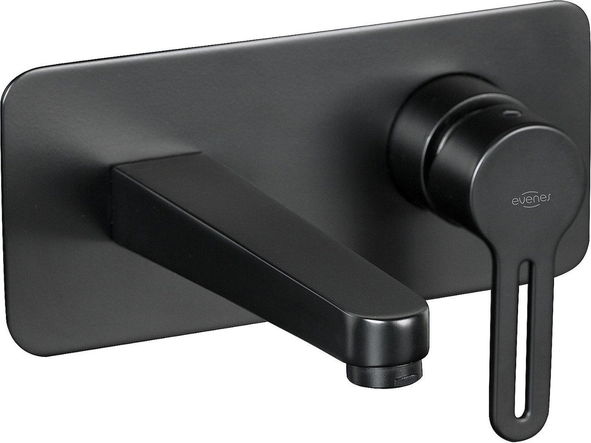Mitigeur mural de lavabo Evenes Enzan Nero saillie 180mm noir mat