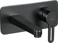Mitigeur mural de lavabo Evenes Enzan Nero saillie 180mm noir mat