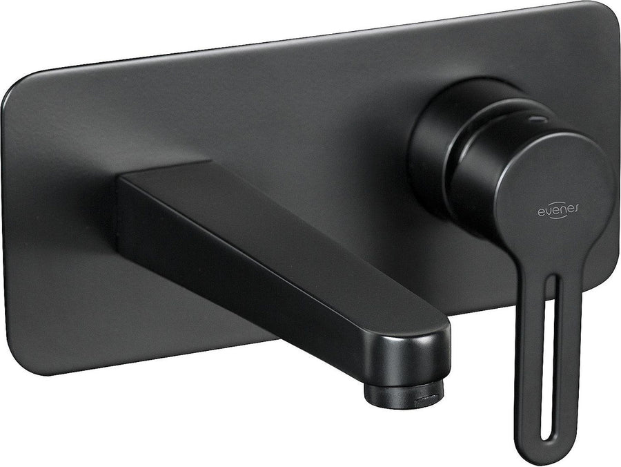 Mitigeur mural de lavabo Evenes Enzan Nero saillie 180mm noir mat