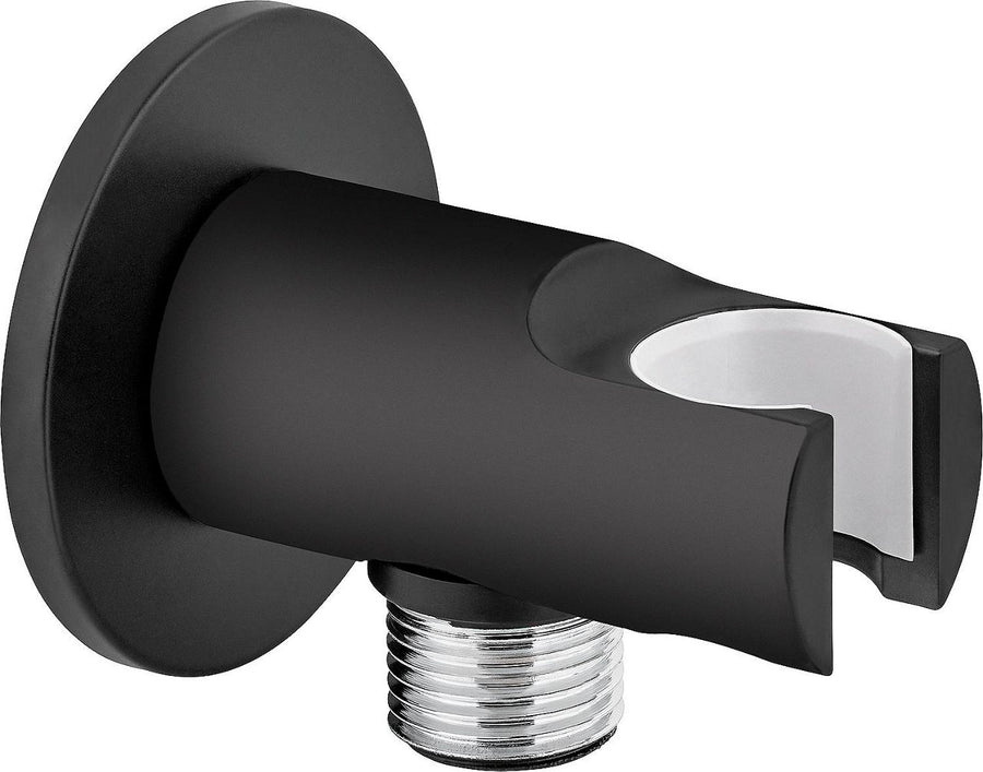 Coude mural avec support douchette Enzan Nero D15 (1/2") noir mat