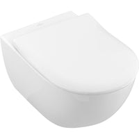 Pack combiné V&B Subway 2.0 WC suspendu à fond creux et Abattant WC fermeture douce, blanc, bord de rinçagelos