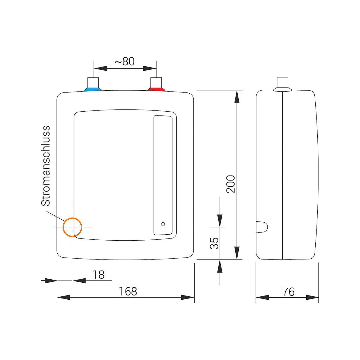 EPO2 instantaneous water heater, pressure resistant