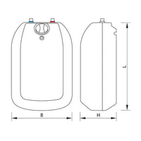Ballons eau chaude sanitaire POC Luna Inox, 5-10 litres, résistant à la pression