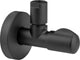Vanne d'angle design DN15 (1/2") noir mat avec raccord à compression 10 mm