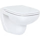 Pack combiné Duravit D-Code WC suspendu à fond creux sans bride de rinçage avec fermeture douce Abattant WC, blanc