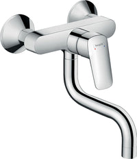 Mitigeur d'évier mural Hansgrohe Logis M31 avec bec pivotant saillie 209 mm chrome