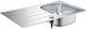 Évier inox Grohe K200 avec 1 bac réversible lxP: 860 x 500 mm