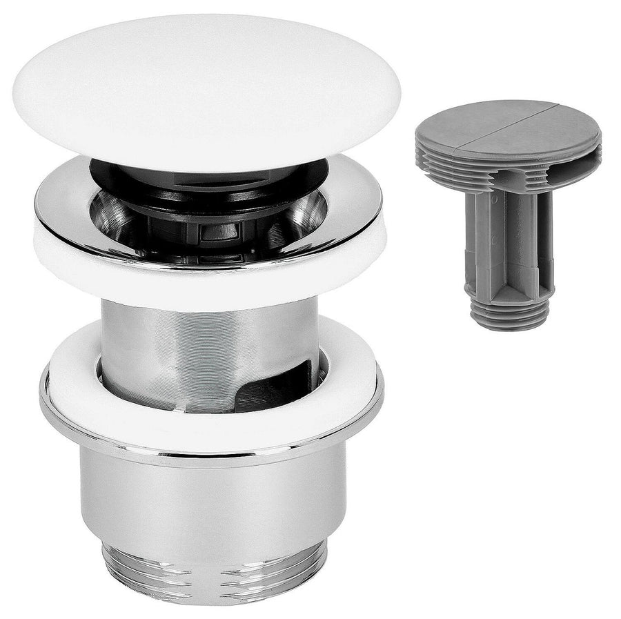 Bonde à clapet Klicker/fixe avec plaque céramique, Ø 72 mm L= 70-85 mm, avec trop-plein