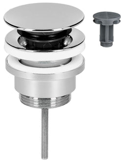 Bonde Klicker/fixe plaque chromée, Ø 63 mm L= 0-70 mm, universel