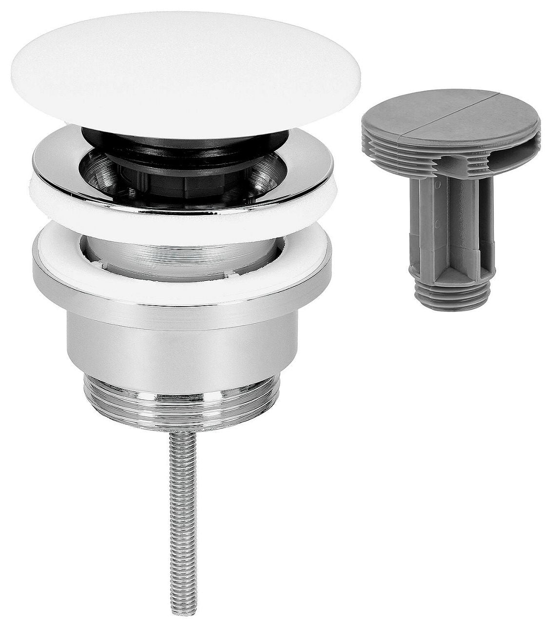 Bonde à clapet Klicker/fixe avec plaque Corian, Ø 72 mm L= 0-70 mm, universel