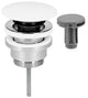 Bonde à clapet Klicker/fixe avec plaque Corian, Ø 72 mm L= 0-70 mm, universel