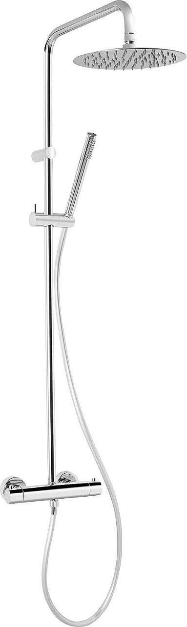 Colonne de douche thermostatique Salsa chrome avec pomme Ø 250 mm et douchette