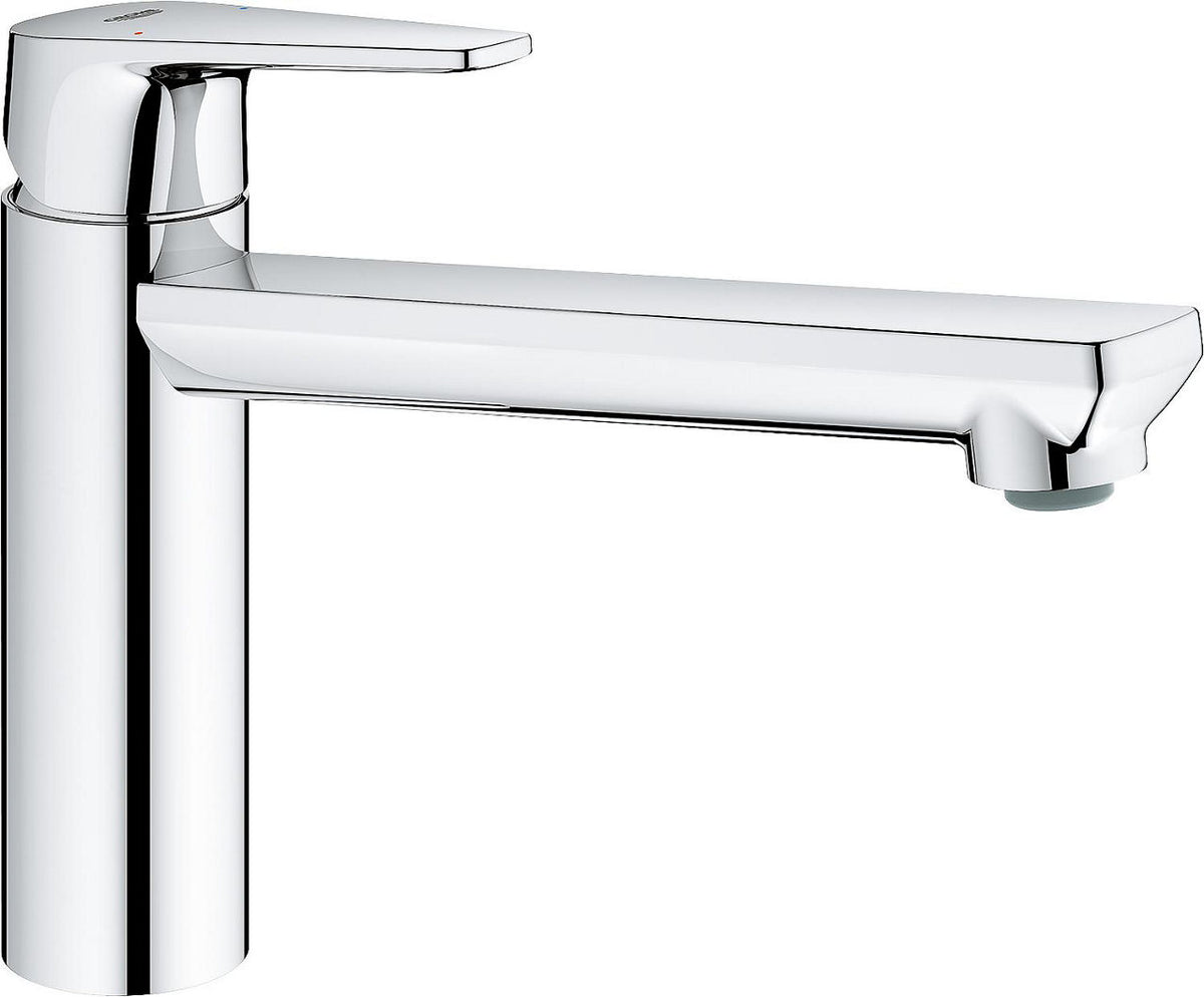 Mitigeur d'évier Grohe Bauedge bec pivotant saillie 222 mm chrome