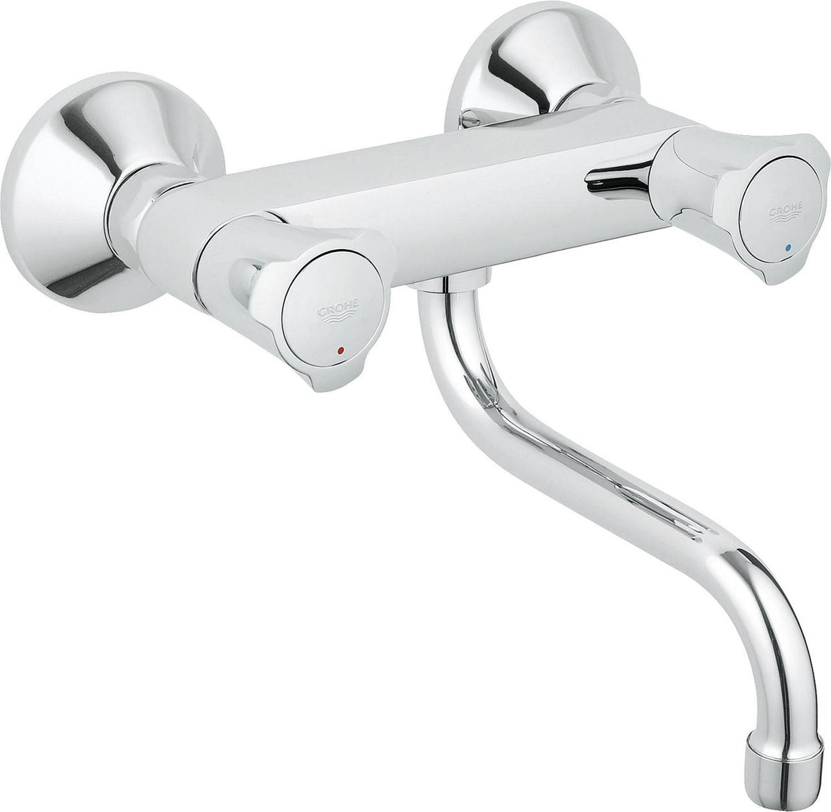 Mitigeur d'évier à deux poignées Grohe Costa Bec orientable Saillie 261 mm chrome