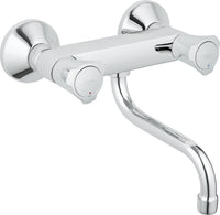 Mitigeur d'évier à deux poignées Grohe Costa Bec orientable Saillie 261 mm chrome