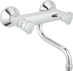 Mitigeur d'évier à deux poignées Grohe Costa Bec orientable Saillie 261 mm chrome