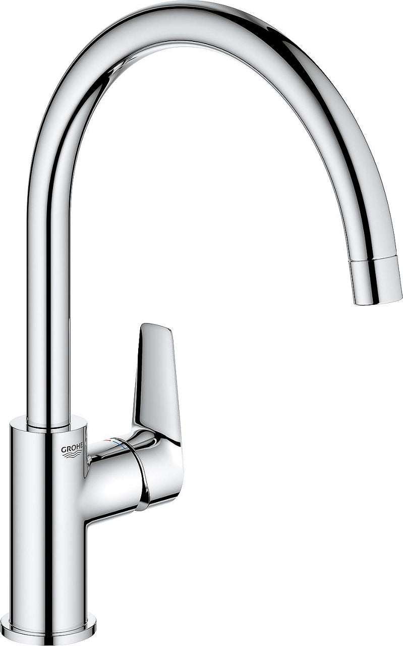 Mitigeur d'évier Grohe Bauedge bec pivotant saillie 223 mm chrome