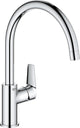 Mitigeur d'évier Grohe Bauedge bec pivotant saillie 223 mm chrome