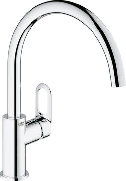 Mitigeur d'évier Grohe BauFlow bec pivotant saillie 223 mm chrome