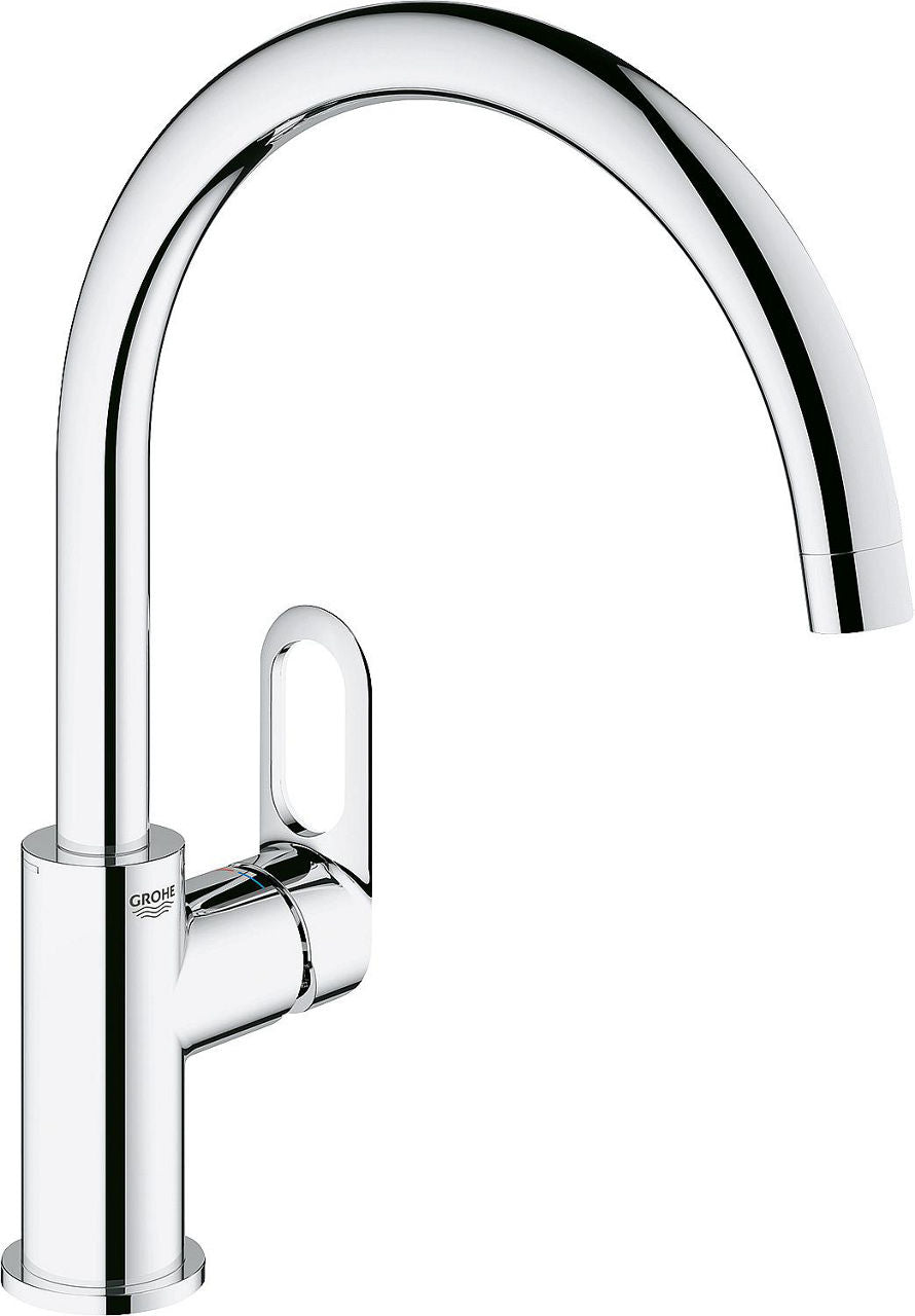 Mitigeur d'évier Grohe BauFlow bec pivotant saillie 223 mm chrome