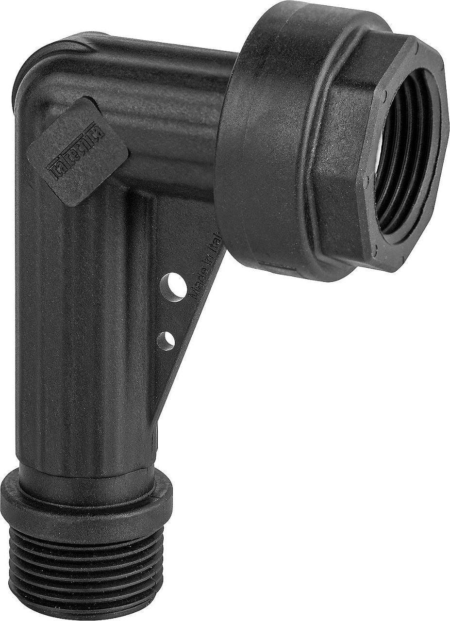 Raccord à visser coudé 90° plastique écrou tournant 1" femelle x 1" mâle 105x70 mm