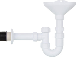 Siphon entonnoir DN40/50/56 plastique blanc, avec robinet à bille/ouverture de nettoyage